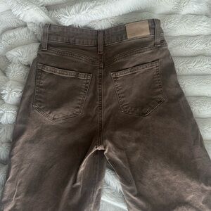 Tan Pants Distressed Hem